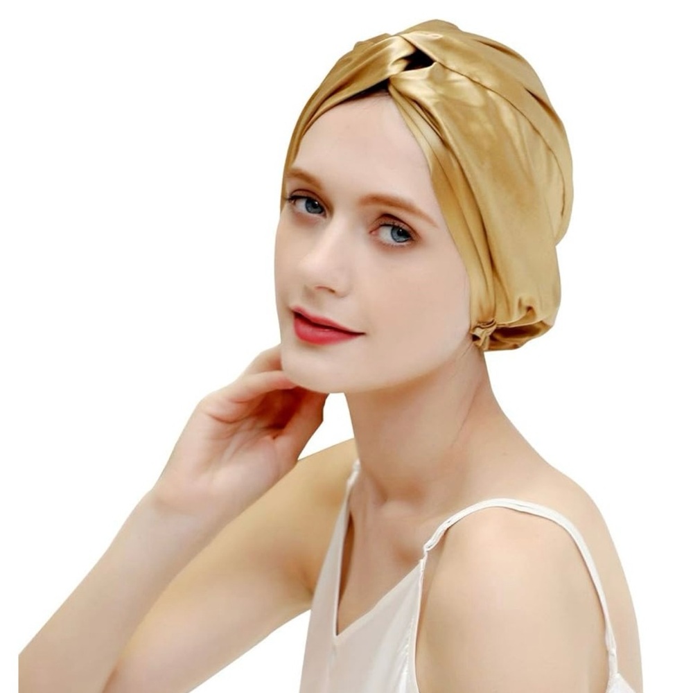 Two mulberry silk sleep caps